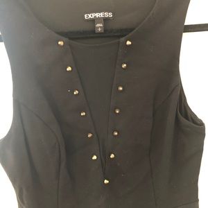 Black knee length sleeveless dress